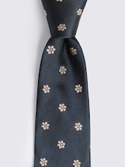 MOSS Blue Silk Floral Tie - Image 2 of 2