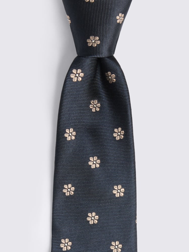 MOSS Blue Silk Floral Tie - Image 2 of 2
