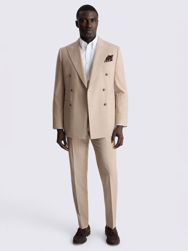 MOSS Natural Tailored Fit Wool Blend Stripe Performance Suit Jacket - Image 2 of 5
