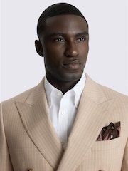 MOSS Natural Tailored Fit Wool Blend Stripe Performance Suit Jacket - Image 4 of 5