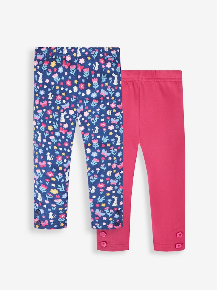 Mornariška modra hedgerow &berry roza - Komplet 2 dekliških legic JoJo Maman Bébé - Slika 1 iz 6