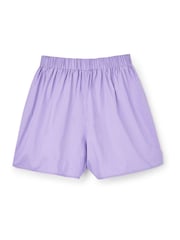 Another Sunday Poplin Shorts With Elasticated Waist and Embroidery Detail In Purple - Image 5 of 6