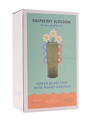 Widdop Green Glass Vase With Wavey Handles - Image 3 of 3