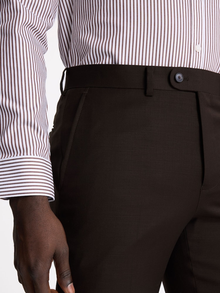 Pantalones de traje de sarga y mezcla de lana de corte sartorial Performance de MOSS - Imagen 3 de 3 Pantalones de traje de sarga y mezcla de lana de corte sartorial Performance de MOSS - Imagen 3 de 3
