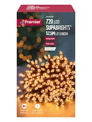 Premier Decorations Ltd Warm White 720 Supabrights LED Christmas Lights With Timer 57.5M - Image 2 of 4