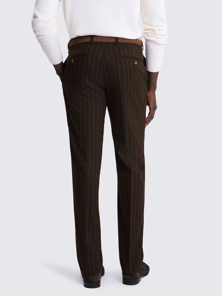 MOSS Brown Slim Fit Stripe Suit Trousers - Image 2 of 3 MOSS Brown Slim Fit Stripe Suit Trousers - Image 2 of 3