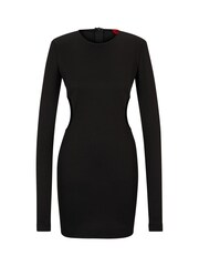 HUGO Long-Sleeved Jersey Black Dress with Side Cut-Outs - Image 5 of 5