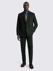 MOSS Dark Green & Taupe Tailored Fit Wool Blend Stripe Suit Jacket - Image 2 of 5
