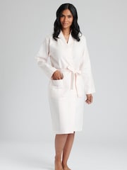 Loungeable Pink 100% Cotton Waffle Robe - Image 4 of 6