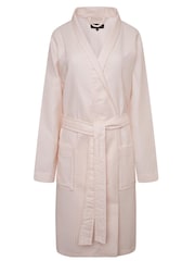 Loungeable Pink 100% Cotton Waffle Robe - Image 5 of 6