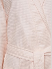 Loungeable Pink 100% Cotton Waffle Robe - Image 6 of 6