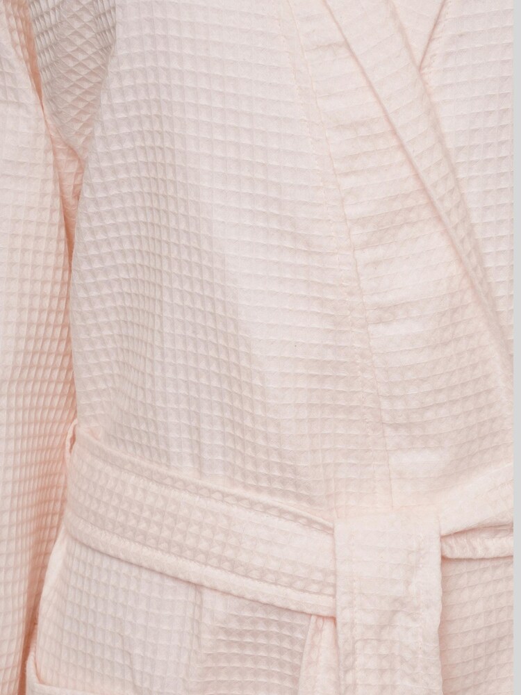 Loungeable Pink 100% Cotton Waffle Robe - Image 6 of 6