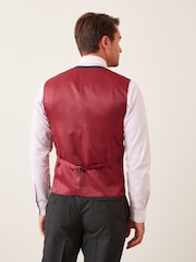 Charcoal Grey Regular Fit Wool Mix Textured Suit Waistcoat - Image 2 of 6