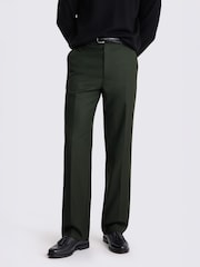 MOSS Khaki Green Relaxed Fit Flannel Suit Trousers - Image 1 of 3
