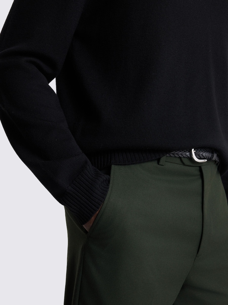 MOSS Khaki Green Relaxed Fit Flannel Suit Trousers - Image 3 of 3 MOSS Khaki Green Relaxed Fit Flannel Suit Trousers - Image 3 of 3