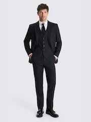 MOSS Black Tailored Fit Wool Blend Performance Suit Jacket - Image 2 of 7