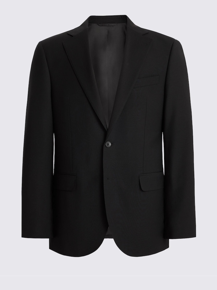MOSS Black Tailored Fit Wool Blend Performance Suit Jacket - Image 7 of 7 MOSS Black Tailored Fit Wool Blend Performance Suit Jacket - Image 7 of 7