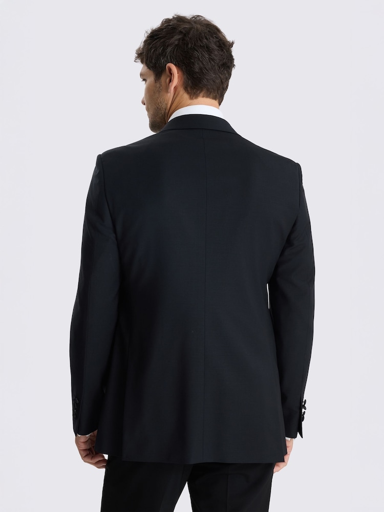 MOSS Black Tailored Fit Wool Blend Peak Lapel Tuxedo Jacket - Image 4 of 4 MOSS Black Tailored Fit Wool Blend Peak Lapel Tuxedo Jacket - Image 4 of 4