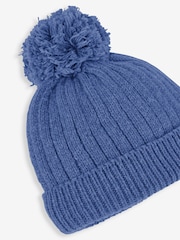 JoJo Maman Bébé Indigo Blue Cosy Rib Hat - Image 2 of 2