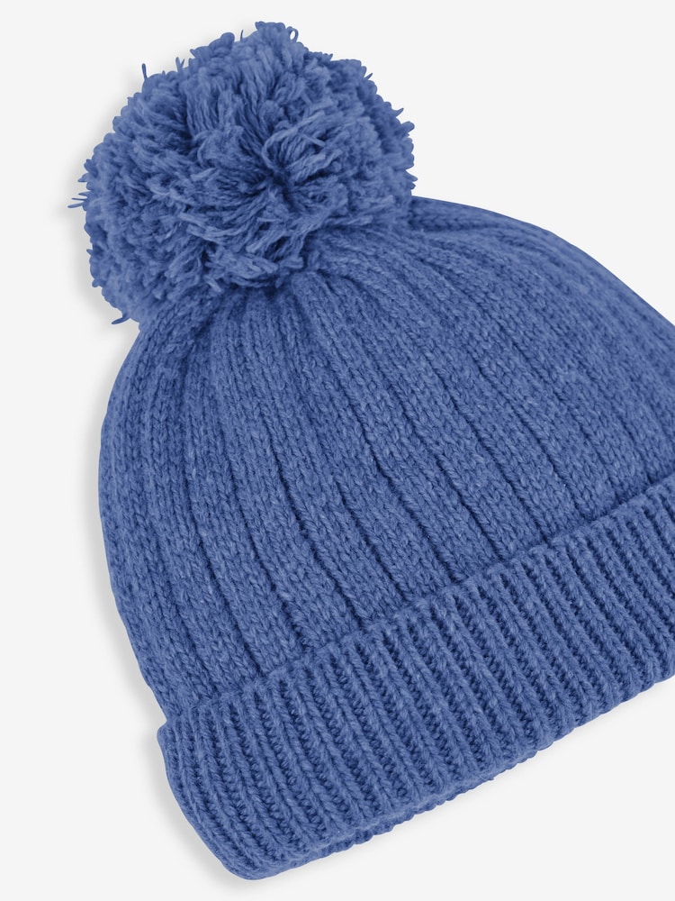 JoJo Maman Bébé Indigo Blue Cosy Rib Hat - Image 2 of 2
