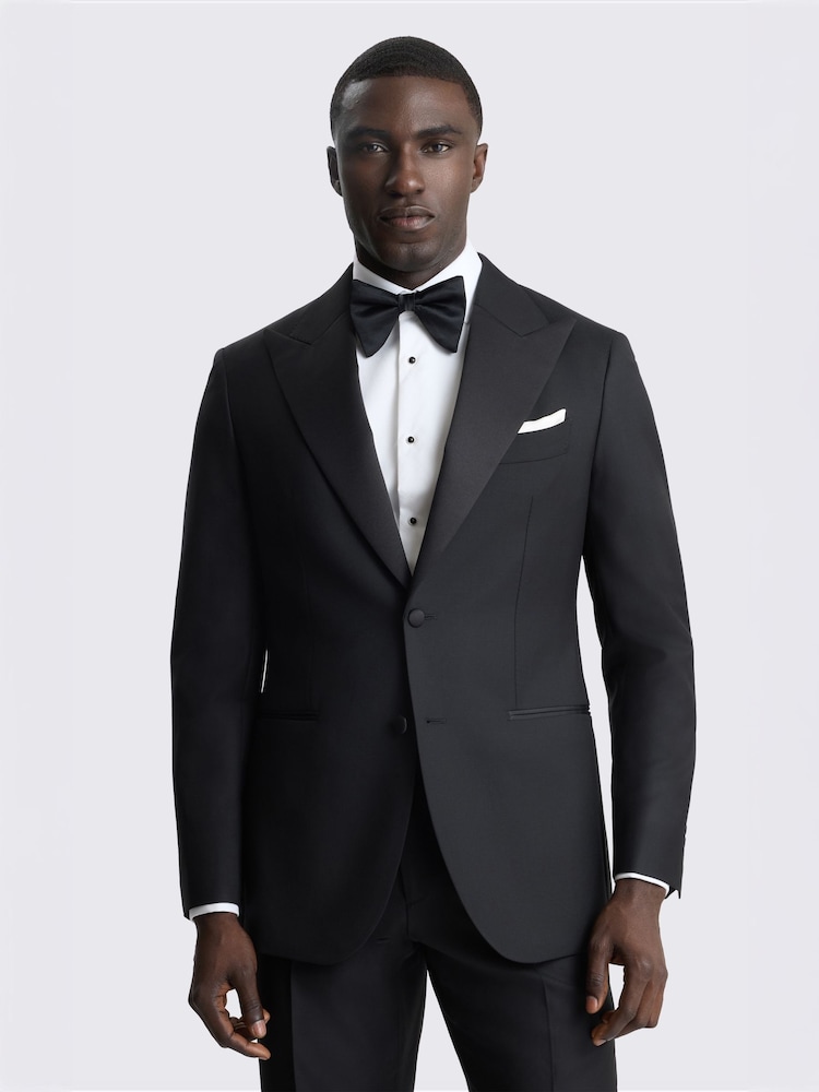 MOSS Black Tailored Fit Italian Wool Twill Dress Jacket - Image 1 of 4 MOSS Black Tailored Fit Italian Wool Twill Dress Jacket - Image 1 of 4