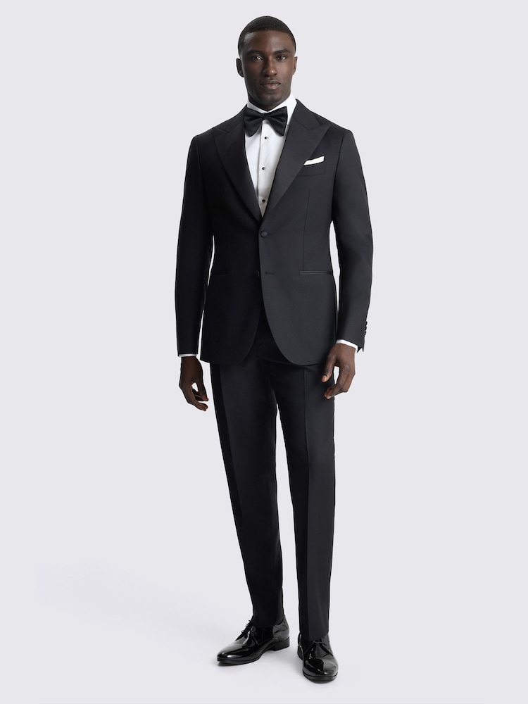 MOSS Black Tailored Fit Italian Wool Twill Dress Jacket - Image 2 of 4 MOSS Black Tailored Fit Italian Wool Twill Dress Jacket - Image 2 of 4