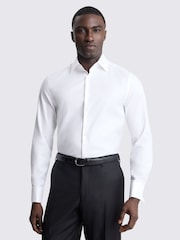 MOSS White Tailored Fit Cotton Twill Double Cuff Shirt - Image 1 of 3