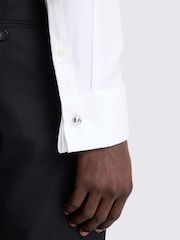 MOSS White Tailored Fit Cotton Twill Double Cuff Shirt - Image 2 of 3