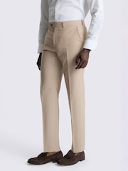 MOSS Natural Tailored Fit Wool Blend Stripe Performance Suit Trousers - Image 1 of 3