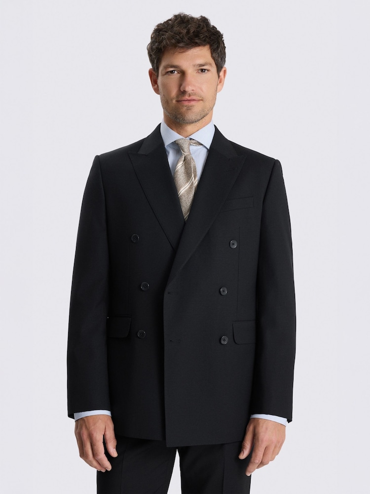MOSS Black Tailored Fit Wool Blend Performance Suit Jacket - Image 1 of 5 MOSS Black Tailored Fit Wool Blend Performance Suit Jacket - Image 1 of 5