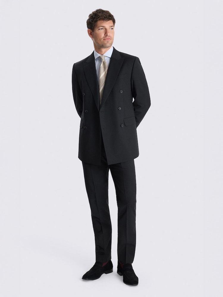 MOSS Black Tailored Fit Wool Blend Performance Suit Jacket - Image 2 of 5 MOSS Black Tailored Fit Wool Blend Performance Suit Jacket - Image 2 of 5