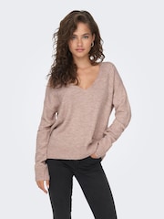 Pink - Jdy Weicher Pullover mit V-Ausschnitt - Bild 1 von 8