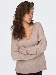 Pink - Jdy Weicher Pullover mit V-Ausschnitt - Bild 4 von 8