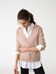 Pink - Jdy Weicher Pullover mit V-Ausschnitt - Bild 6 von 8