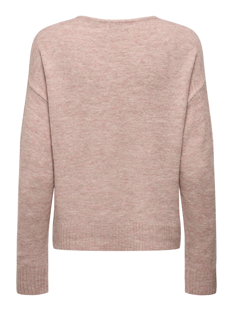 Pink - Jdy Weicher Pullover mit V-Ausschnitt - Bild 8 von 8