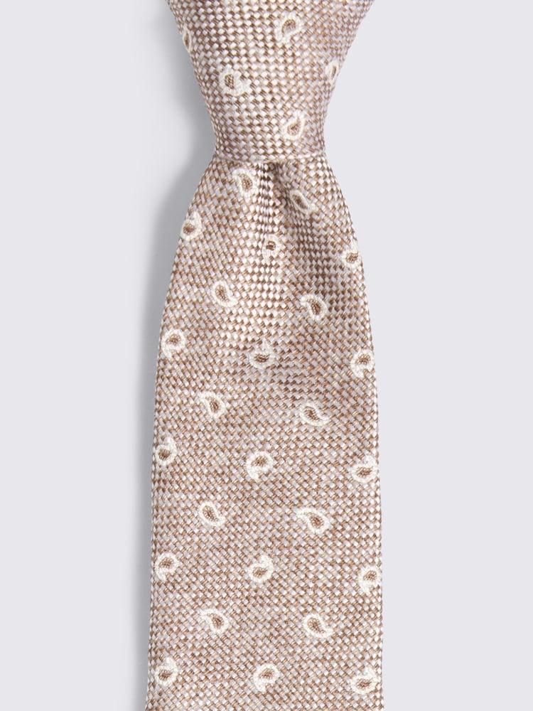 MOSS Natural Silk Blend Paisley Tie - Image 2 of 2 MOSS Natural Silk Blend Paisley Tie - Image 2 of 2