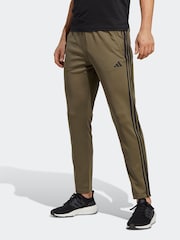 adidas Khaki Green 100% Cotton Train Essentials 3-Stripes Training Joggers - Image 1 of 6