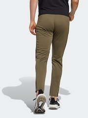 adidas Khaki Green 100% Cotton Train Essentials 3-Stripes Training Joggers - Image 2 of 6