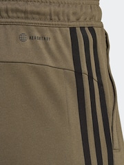 adidas Khaki Green 100% Cotton Train Essentials 3-Stripes Training Joggers - Image 5 of 6