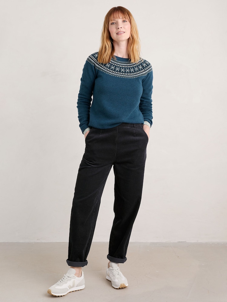 Seasalt Cornwall Dark Black Petite Porfell 100% Cotton Trousers - Image 1 of 5 Seasalt Cornwall Dark Black Petite Porfell 100% Cotton Trousers - Image 1 of 5