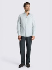 MOSS Green Washed Cotton Oxford Stripe Shirt - Image 1 of 4