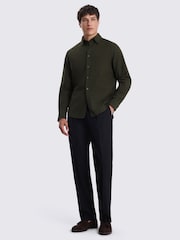 MOSS Dark Green Washed Oxford Shirt - Image 2 of 4