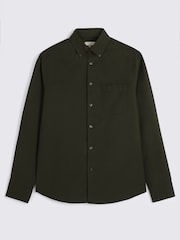 MOSS Dark Green Washed Oxford Shirt - Image 4 of 4
