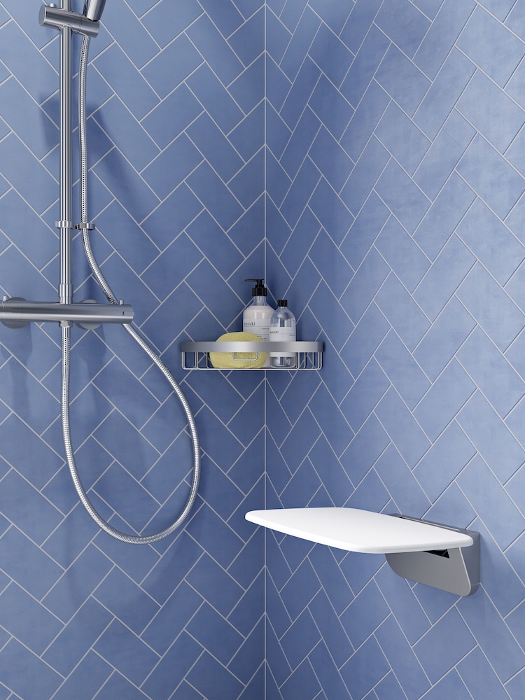 CROYDEX White and Chrome Shower Seat - Image 1 of 4