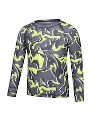 Mountain Warehouse Green Talus Printed Quick Dry Kids Baselayer Top & Thermals Set - Image 2 of 9