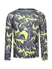Mountain Warehouse Green Talus Printed Quick Dry Kids Baselayer Top & Thermals Set - Image 3 of 9