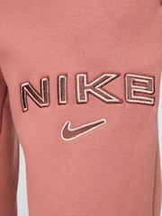 Nike Pink Phoenix Fleece Mid-Rise Logo Joggers - Image 4 of 7