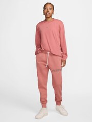 Nike Pink Phoenix Fleece Mid-Rise Logo Joggers - Image 6 of 7