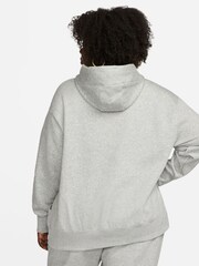 Nike Black/ chrome Curve Sportswear Phoenix Fleece Oversized Pullover Hoodie - Image 2 of 9