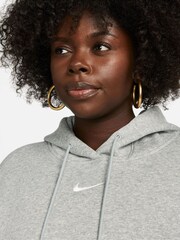 Nike Black/ chrome Curve Sportswear Phoenix Fleece Oversized Pullover Hoodie - Image 4 of 9